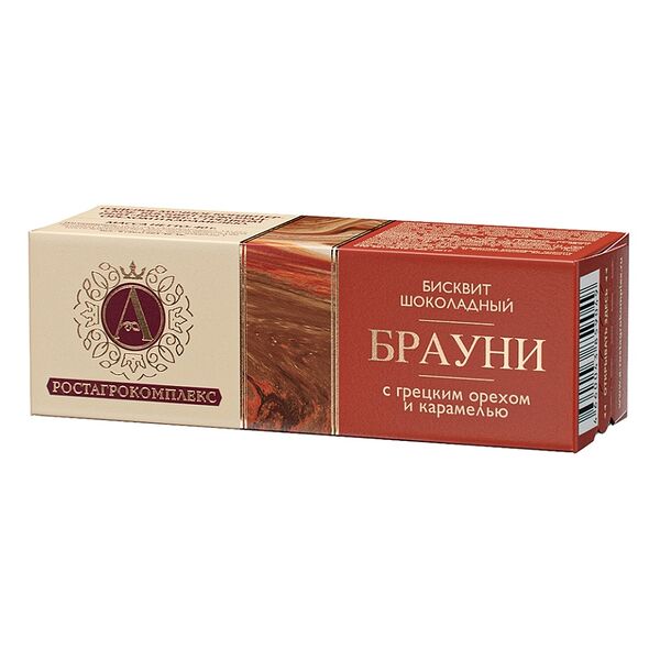 Брауни Б.Ю. Александров с грецким орехом и мягкой карамелью 40г