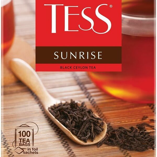 Чай чёрный Tess Sunrise в пакетиках, 100х1.8г