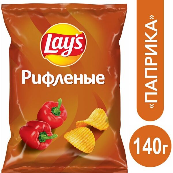 Чипсы Lays Рифленые Паприка 140г