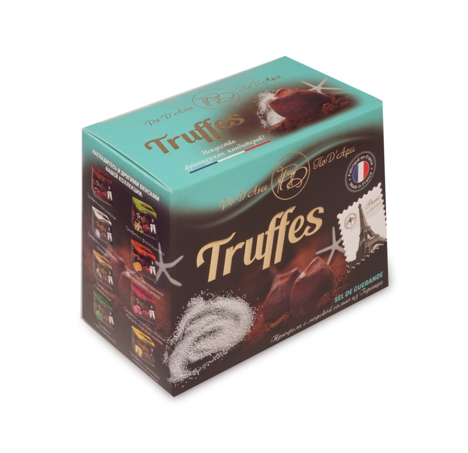 

Шоколадные конфеты ПоД'Ари Трюфель с морской солью из Геранда 160г, Франция
