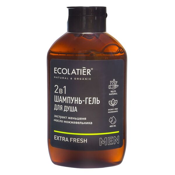 Шампунь-гель для душа Ecolatier Extra Fresh, 2в1, мужской, 400 мл