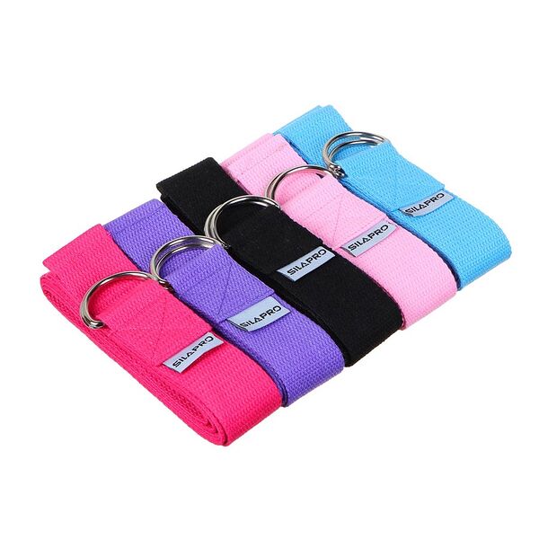 Ремень для йоги растяжки и пилатеса SILAPRO 180*3,8см, в ассортименте