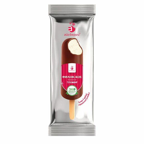 Эскимо Айсберри пломбир в шоколадной глазури круглое, 80г