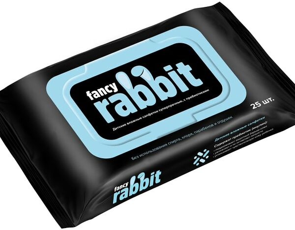 Салфетки влажные Fancy Rabbit детские 25шт
