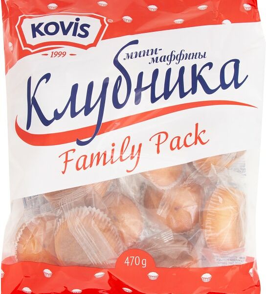 Мини-маффины Kovis Клубника 470г