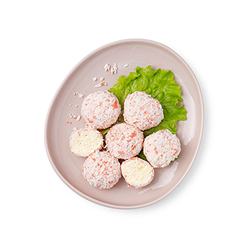 

Шарики сырные с крабовыми палочками вес