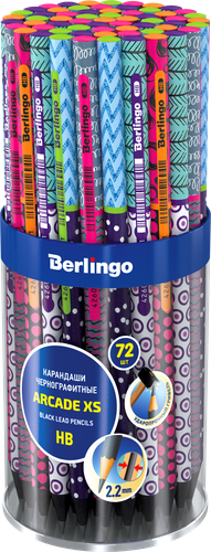 

Карандаш чернографитный Berlingo Arcade XS HB круглый, в ассортименте