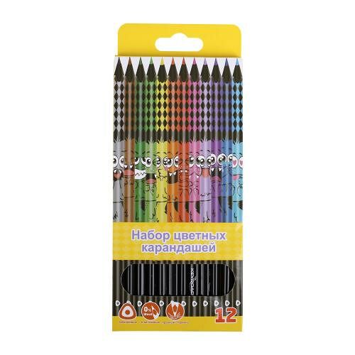 Набор цветных карандашей Монстрики 12шт