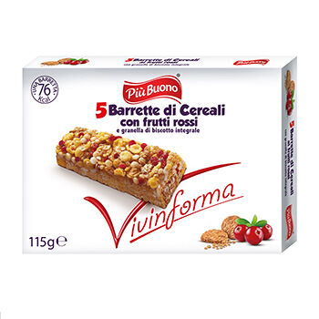 Батончик Piu Buono злаковый с ягодами 115 г