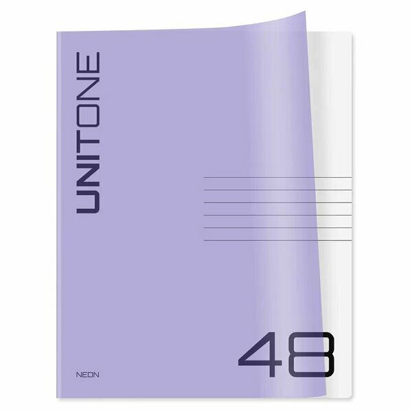 Тетрадь BG UniTone. Neon 48 листов Линия UniTone. Neon, пластиковая обложка, в ассортименте