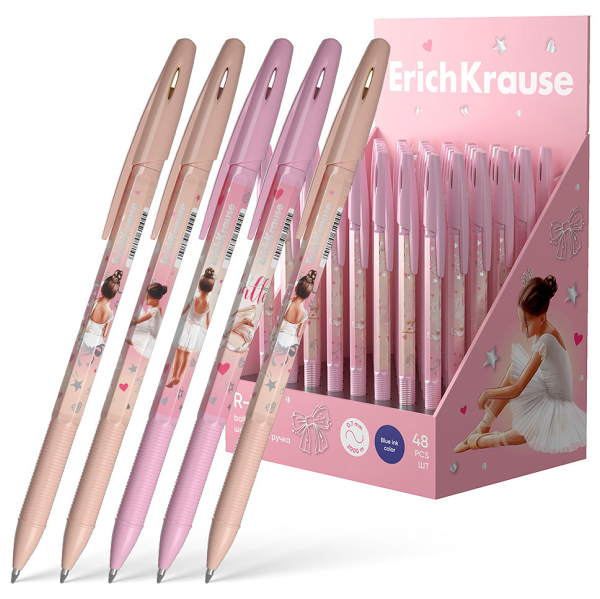 Ручка шариковая ErichKrause R-301 Stick Grip Pointes 0,7 синяя, 1 шт в ассортименте