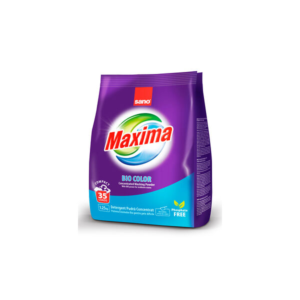 Стиральный порошок концентрир 35 стирок 1,25кг SANO Maxima Bio Color