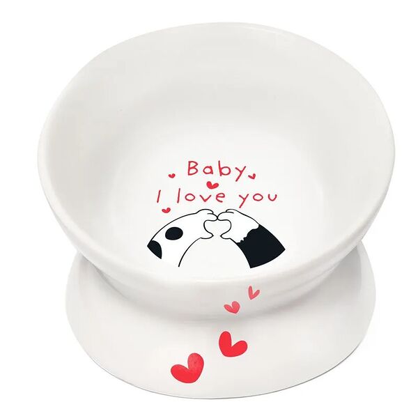 Миска Triol керамическая на ножке С любовью, для кошек и собак 0,12л