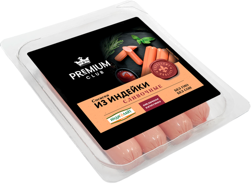 

Сосиски PREMIUM CLUB Сливочные из индейки 440г