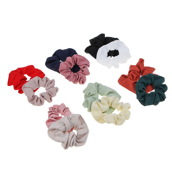 Юниlook резинки для волос 2шт, 8/10см, полиэстер, 6 цветов, acs-51