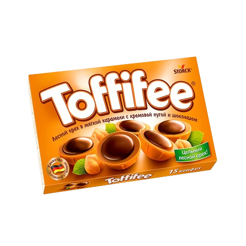 Конфеты TOFFIFEE лесной орех в карамели и шоколаде вес 125г STORCK ГЕРМАНИЯ