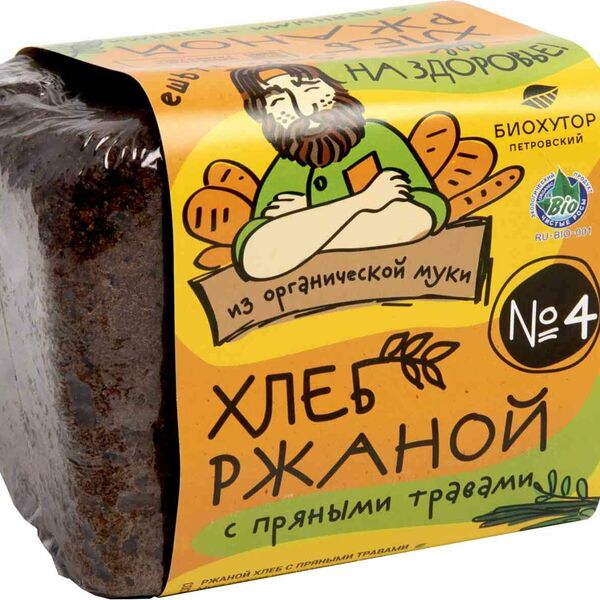 Хлеб ржаной Биохутор Петровский №4 с пряными травами