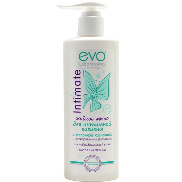 Мыло жидкое для интимной гигиены Evo Intimate с молочной кислотой и экстрактом ромашки 200 мл