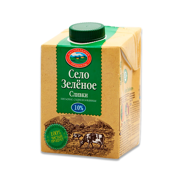 Сливки Село зеленое 10% 500 мл