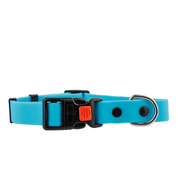 Ошейник из биотана с фастексом, 20мм, обхват шеи 30-42см, матовый, аквамарин