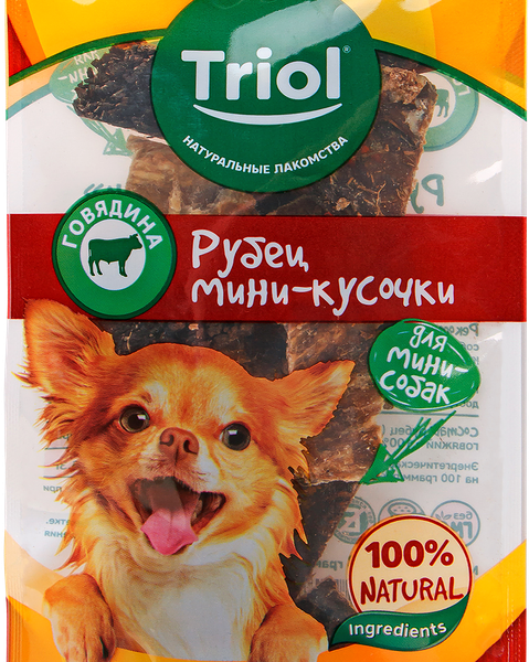 Лакомство для собак Triol рубец говяжий мини-кусочки