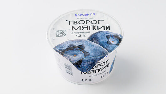 Творог мягкий с черникой однородный 4,2%