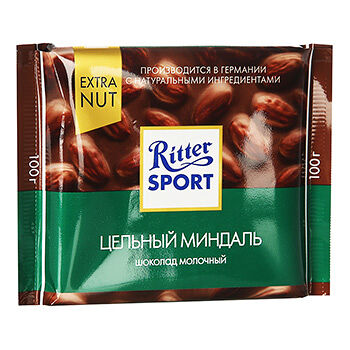 Шоколад Ritter Sport молочный с цельным миндалем