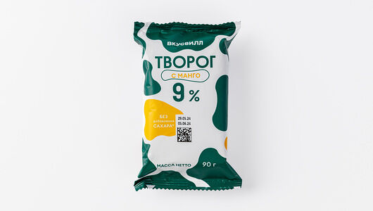 Творог ВкусВилл с манго (без доб. сахара) 9%