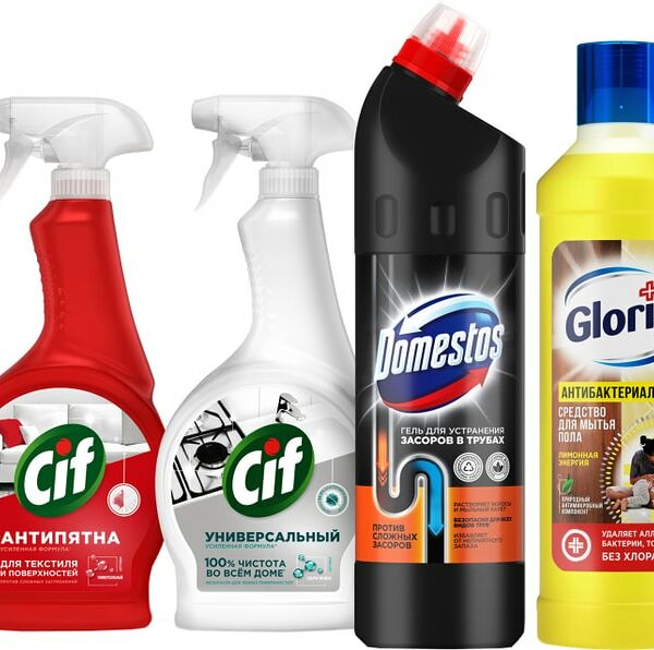 Набор чистящих средств Cif Domestos Glorix для владельцев питомцев 4шт