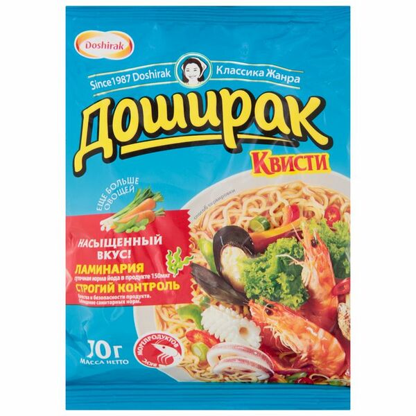 Лапша быстрого приготовления Доширак Квисти со вкусом морепродуктов, 70
