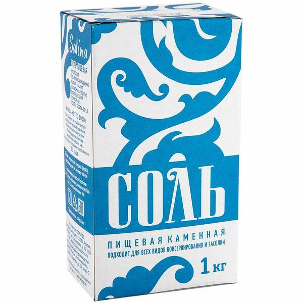 Соль Salina пищевая каменная, 1кг