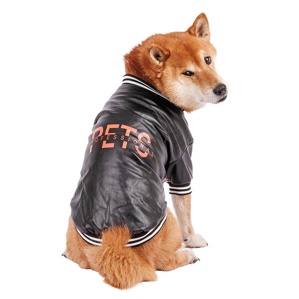 Куртка из кожзама для собак 4XL черный (унисекс)