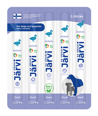 Jarvi мясные колбаски для щенков и собак с уткой 1 шт.