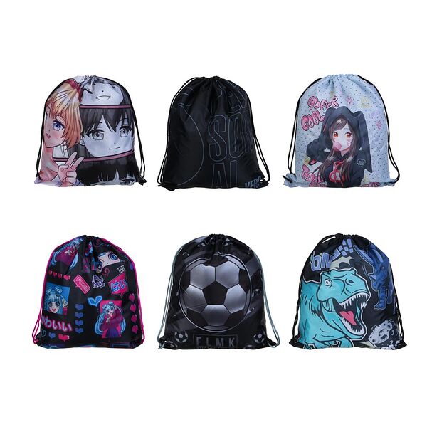 Мешок для сменной обуви на завязках, увеличенный размер 40x47см, полиэстер, 