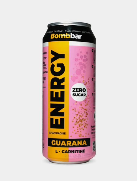  Bombbar L-carnitine Taurine Напиток без сахара вкус Шампанское 500 мл 1 шт