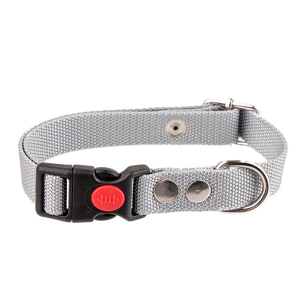 Ошейник нейлон XL многоразмерный с фиксатором 25 40-65 см серый