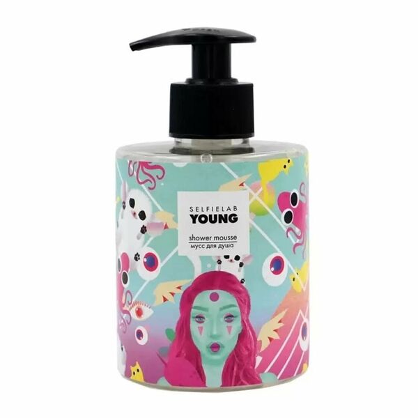 Мусс для душа SelfieLab Young с экстрактами персика и малины 300 мл