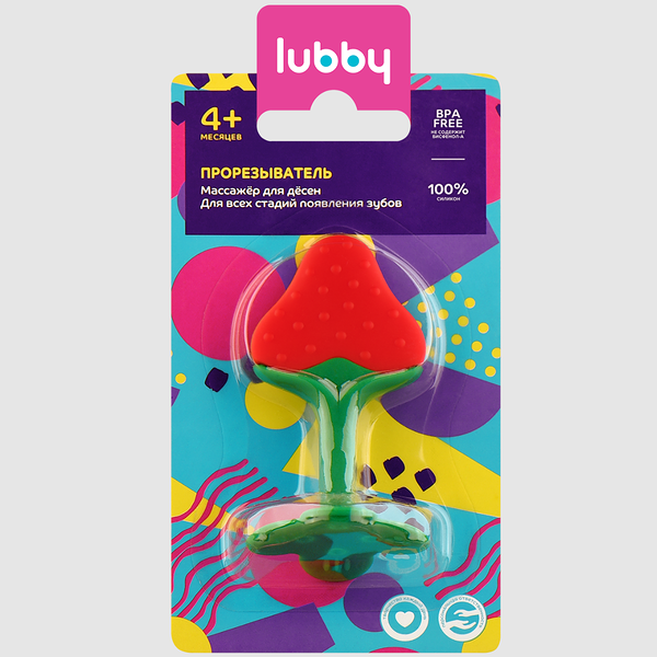 Прорезыватель Lubby Клубника с 4 месяцев 20613