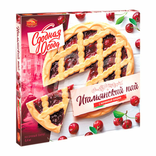 Пирог Сдобная Особа Черемушки 400гр Итальянский пай с Вишней карт/уп