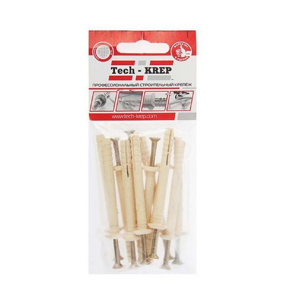 Дюбель-гвоздь с цилиндрической манжетой TECH-KREP 6х60мм нейлон 12шт