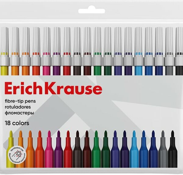 Набор фломастеров ErichKrause light 18 цветов