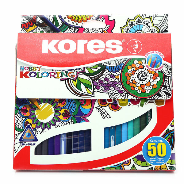 Карандаши цветные трехгранные Kolores (Колорес) 50 цветов ТМ Kores (Корес)