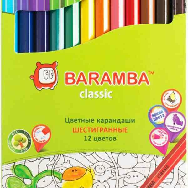 Карандаши цветные Baramba шестигранные, 12 цветов
