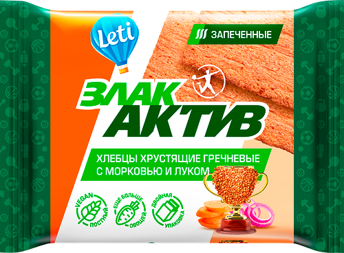 Хлебцы гречневые хрустящие Злак Актив с морковью и луком