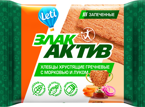 

Хлебцы гречневые хрустящие Злак Актив с морковью и луком