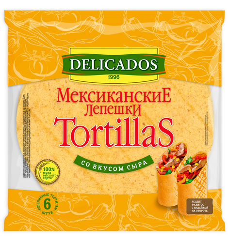 

Лепешка Delicados тортильи мексиканские сырные 400 г