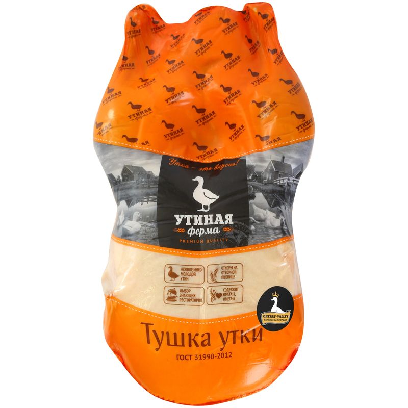 

Тушка утки Утиная ферма потрошёная охлаждённая 1 сорт вес