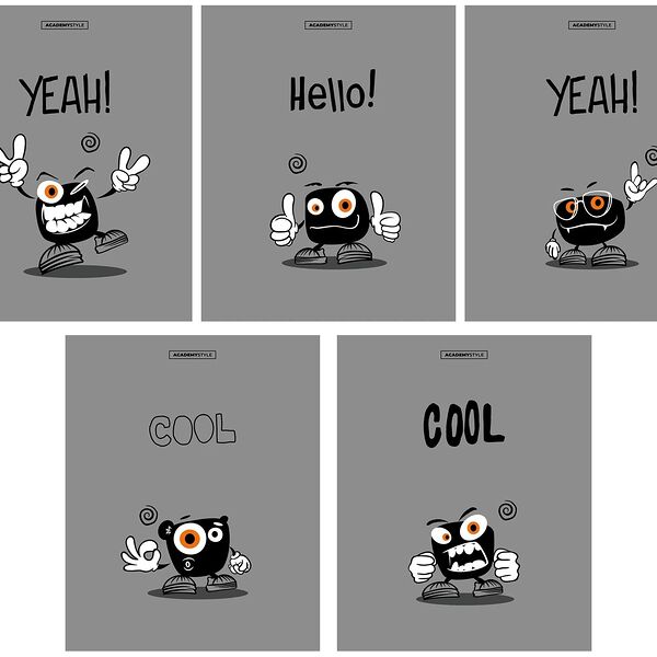 Тетрадь ACADEMY STYLE Монстрик, А5, 48 листов, в клетку, на скрепке, Арт. 13042/5, в ассорт.