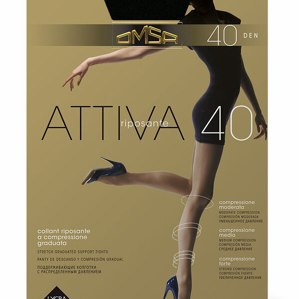 Колготки Omsa женские Attiva 40 den цвет Nero размер 3