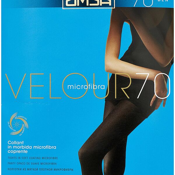 Колготки Omsa Velour черные, 70 ден, размер 4